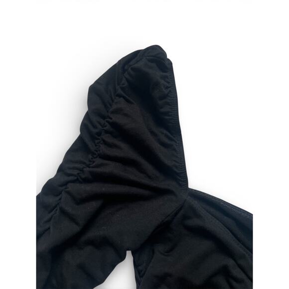 Reformation Black Esra Queen Top Long Sleeve, Ruched Size Small - Picture 4 of 6